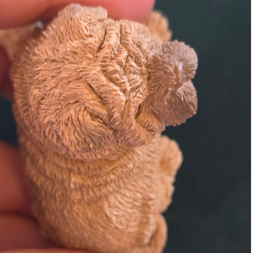 United Design Corp Shar Pei Figurine Small Tan Good 1988 UDC Dog Sculpture - Picture 5 of 7